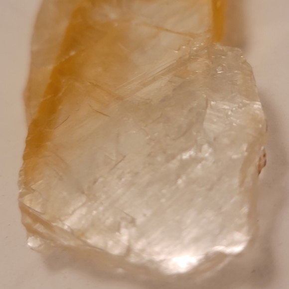 Raw Golden Phantom Selenite Gypsum Crystal Wand Slice With Limonite 0.181lb - Picture 7 of 11